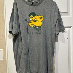 Next Level Apparel Gray Short Sleeve Tee with Baylor Bear - Baylor Lacrosse